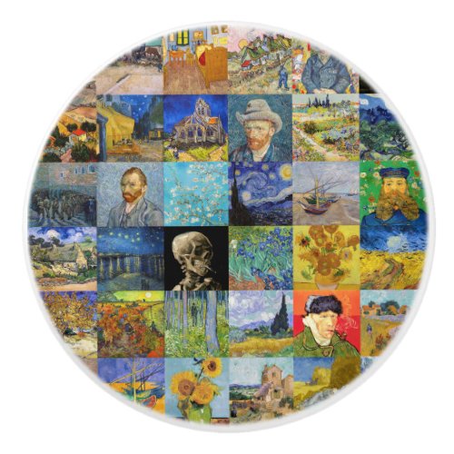 Vincent van Gogh _ Masterpieces Mosaic Patchwork Ceramic Knob