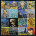 Vincent van Gogh - Masterpieces Mosaic Patchwork Cloth Napkin<br><div class="desc">Vincent van Gogh - Masterpieces Patchwork,  4x4 Grid</div>