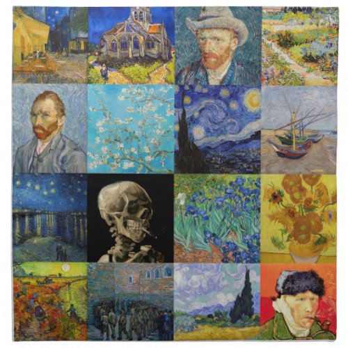 Vincent van Gogh _ Masterpieces Mosaic Patchwork Cloth Napkin