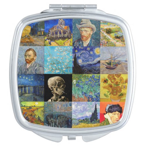 Vincent van Gogh _ Masterpieces Mosaic Patchwork Compact Mirror