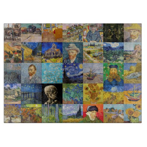 Vincent van Gogh _ Masterpieces Mosaic Patchwork Cutting Board