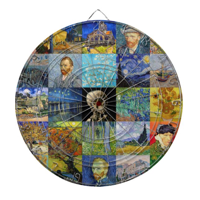 Vincent van Gogh - Masterpieces Mosaic Patchwork Dart Board (Front)