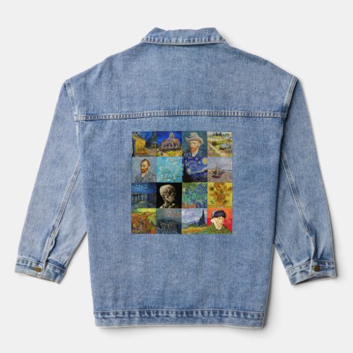 Vincent van Gogh _ Masterpieces Mosaic Patchwork Denim Jacket