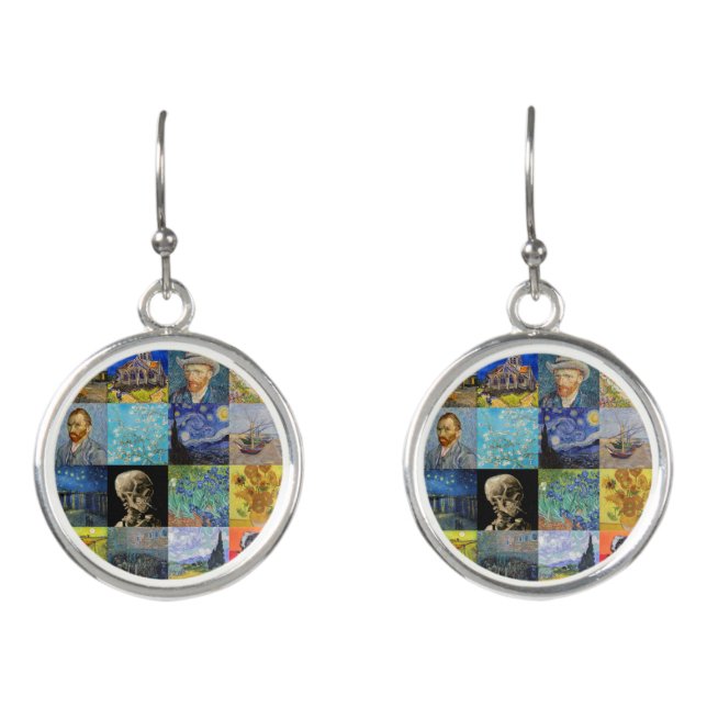Vincent van Gogh - Masterpieces Mosaic Patchwork Earrings (Front)