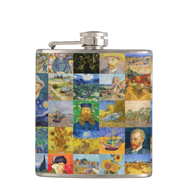 Vincent van Gogh - Masterpieces Mosaic Patchwork Flask (Front)