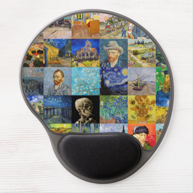 Vincent van Gogh - Masterpieces Mosaic Patchwork Gel Mouse Pad (Front)