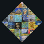 Vincent van Gogh - Masterpieces Mosaic Patchwork Graduation Cap Topper<br><div class="desc">Vincent van Gogh - Masterpieces Patchwork,  Grid</div>