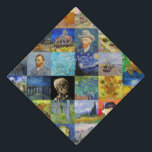Vincent van Gogh - Masterpieces Mosaic Patchwork Graduation Cap Topper<br><div class="desc">Vincent van Gogh - Masterpieces Patchwork,  Grid</div>