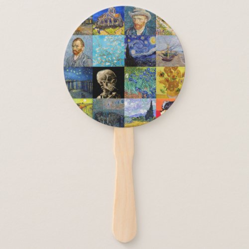 Vincent van Gogh _ Masterpieces Mosaic Patchwork Hand Fan