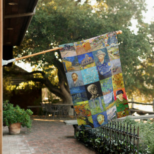 Vincent van Gogh - Masterpieces Mosaic Patchwork House Flag