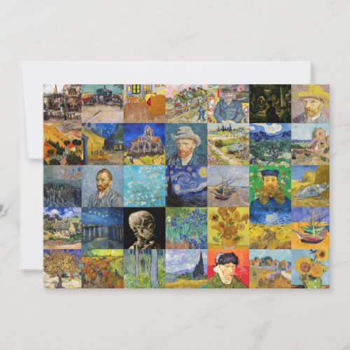 Vincent van Gogh _ Masterpieces Mosaic Patchwork Invitation