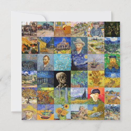 Vincent van Gogh _ Masterpieces Mosaic Patchwork Invitation