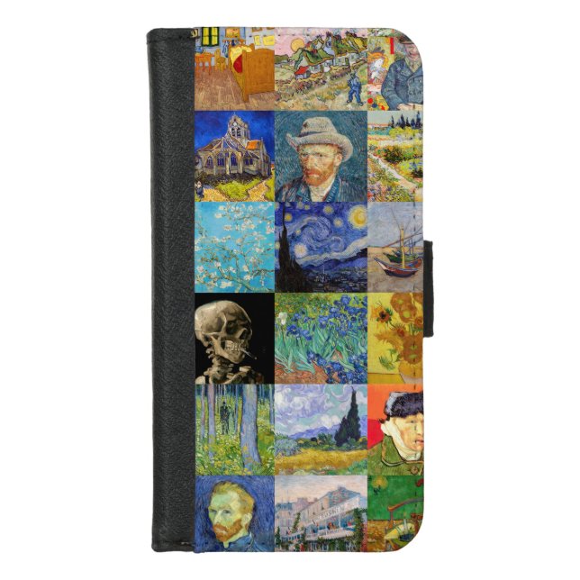 Vincent van Gogh - Masterpieces Mosaic Patchwork iPhone Wallet Case (Front)