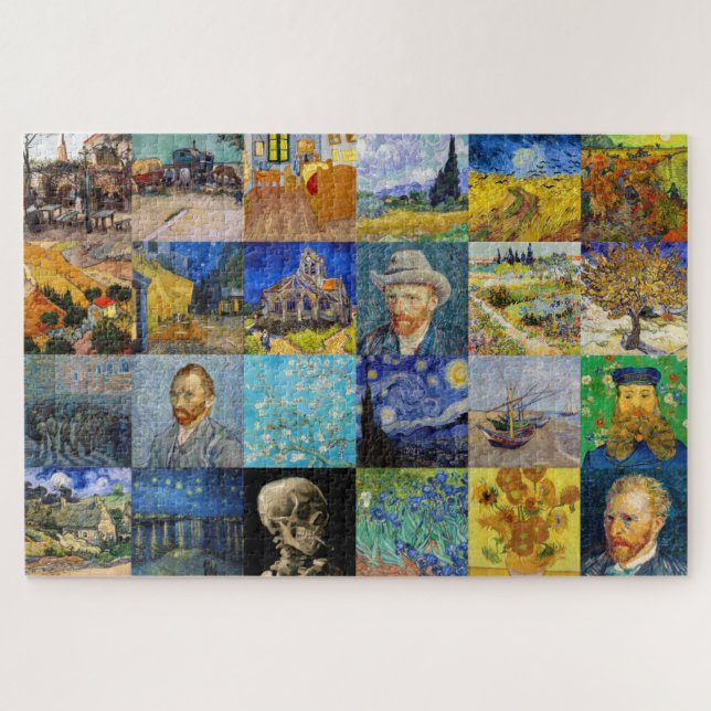 Vincent van Gogh - Masterpieces Mosaic Patchwork Jigsaw Puzzle (Horizontal)
