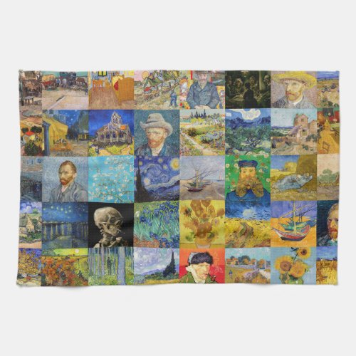Vincent van Gogh _ Masterpieces Mosaic Patchwork Kitchen Towel