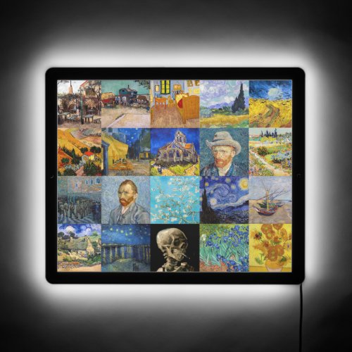 Vincent van Gogh _ Masterpieces Mosaic Patchwork LED Sign