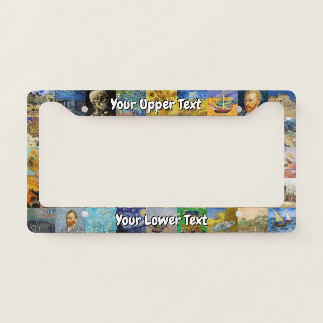 Vincent van Gogh - Masterpieces Mosaic Patchwork License Plate Frame (Front)
