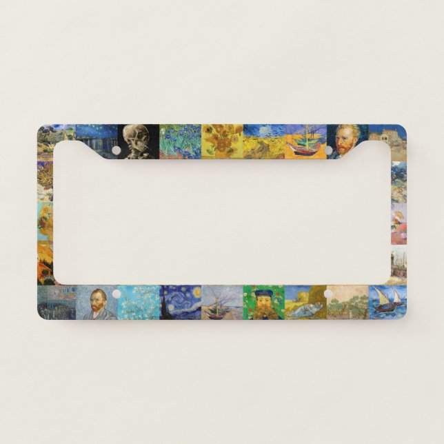 Vincent van Gogh - Masterpieces Mosaic Patchwork License Plate Frame (Front)