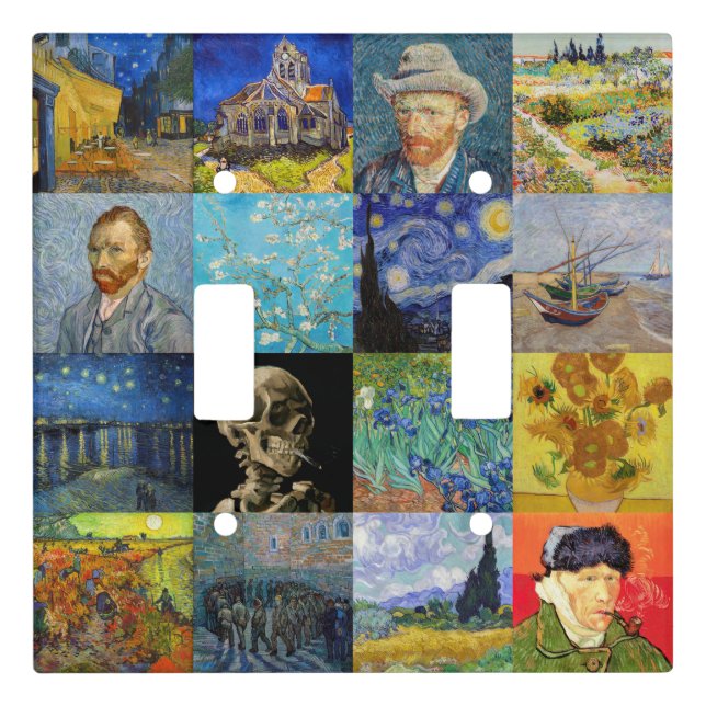 Vincent van Gogh - Masterpieces Mosaic Patchwork Light Switch Cover (Front)