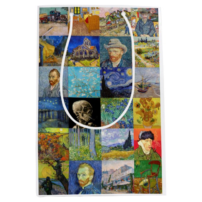 Vincent van Gogh - Masterpieces Mosaic Patchwork Medium Gift Bag (Front)