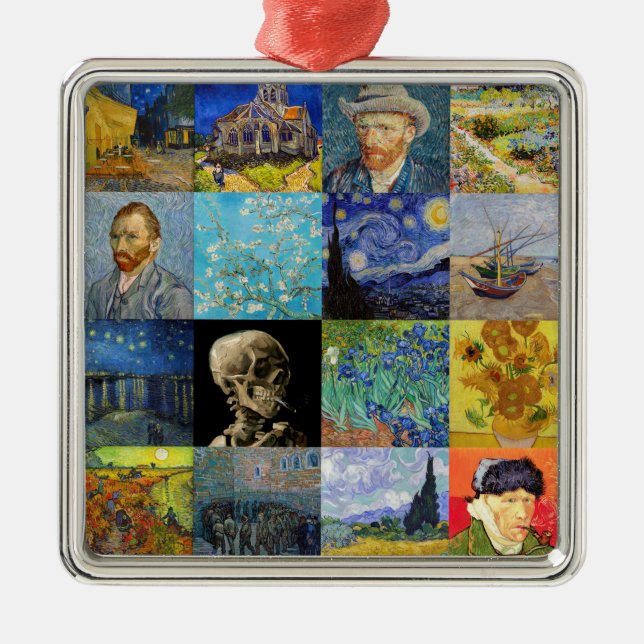 Vincent van Gogh - Masterpieces Mosaic Patchwork Metal Ornament (Front)
