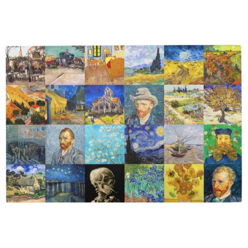 Vincent van Gogh _ Masterpieces Mosaic Patchwork Metal Print