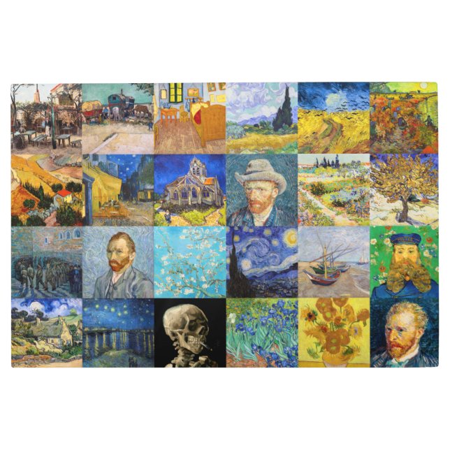 Vincent van Gogh - Masterpieces Mosaic Patchwork Metal Print (Front)