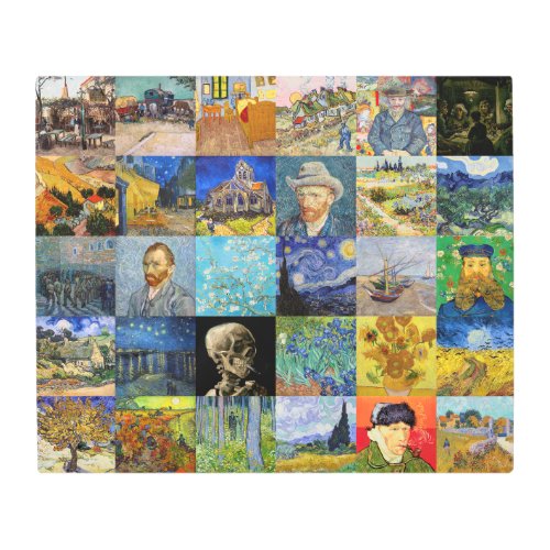 Vincent van Gogh _ Masterpieces Mosaic Patchwork Metal Print