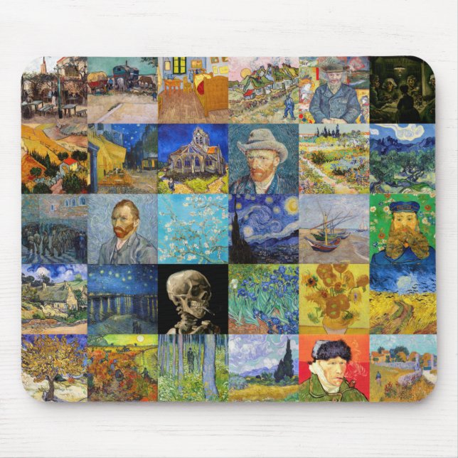 Vincent van Gogh - Masterpieces Mosaic Patchwork Mouse Pad (Front)
