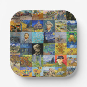 Vincent van Gogh - Masterpieces Mosaic Patchwork Paper Plates