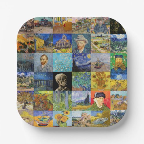 Vincent van Gogh _ Masterpieces Mosaic Patchwork Paper Plates