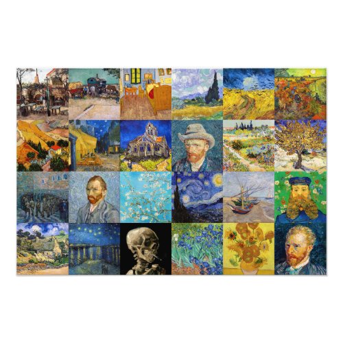 Vincent van Gogh _ Masterpieces Mosaic Patchwork Photo Print