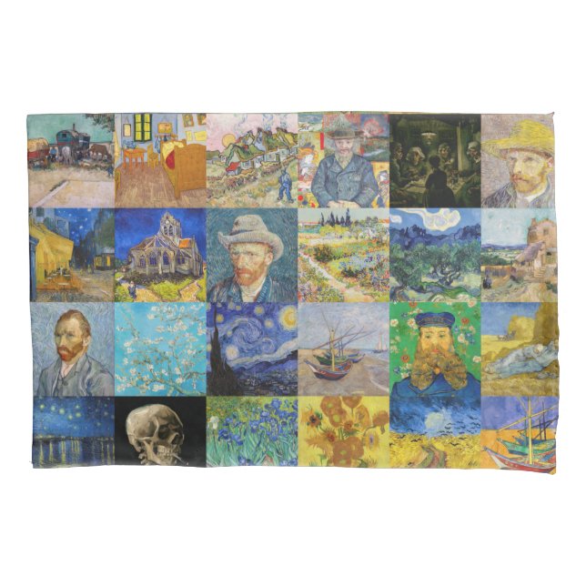 Vincent van Gogh - Masterpieces Mosaic Patchwork Pillow Case (Front)