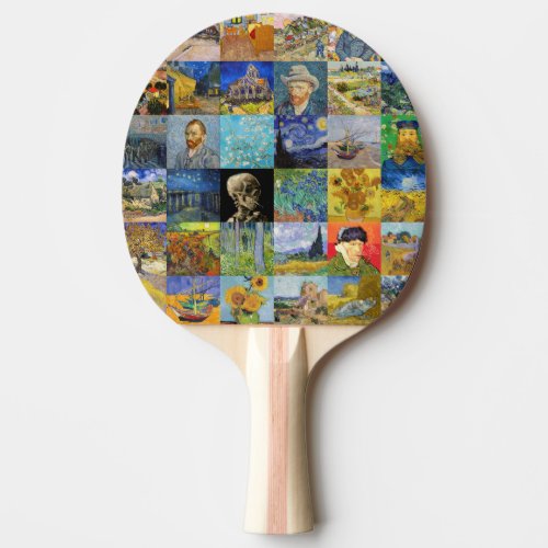 Vincent van Gogh _ Masterpieces Mosaic Patchwork Ping Pong Paddle