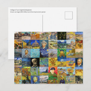 Vincent van Gogh - Masterpieces Mosaic Patchwork Postcard