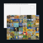Vincent van Gogh - Masterpieces Mosaic Patchwork Postcard<br><div class="desc">Vincent van Gogh - Masterpieces Patchwork,  6x6 Grid</div>