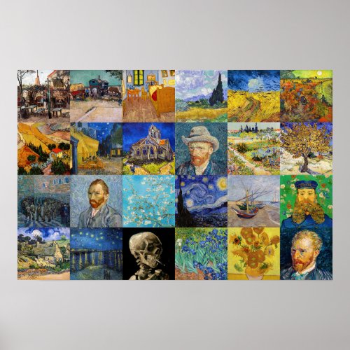 Vincent van Gogh _ Masterpieces Mosaic Patchwork Poster