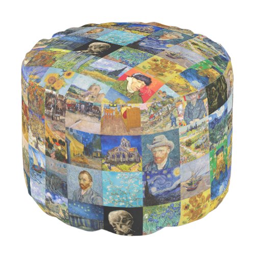 Vincent van Gogh _ Masterpieces Mosaic Patchwork Pouf