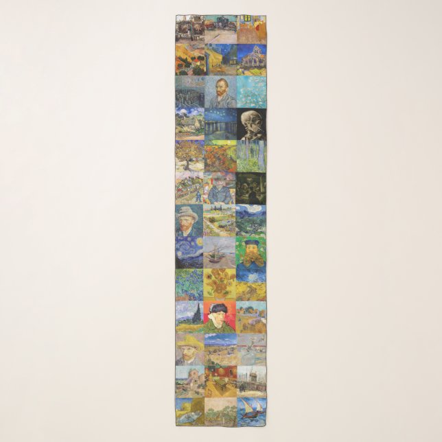 Vincent van Gogh - Masterpieces Mosaic Patchwork Scarf (Front)