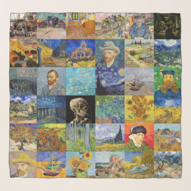 Vincent van Gogh - Masterpieces Mosaic Patchwork Scarf (Front)
