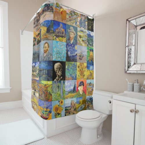 Vincent van Gogh _ Masterpieces Mosaic Patchwork Shower Curtain