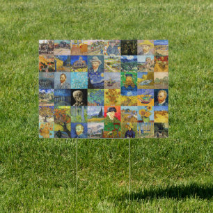 Vincent van Gogh - Masterpieces Mosaic Patchwork Sign
