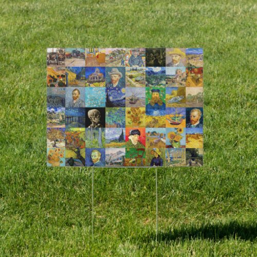 Vincent van Gogh _ Masterpieces Mosaic Patchwork Sign