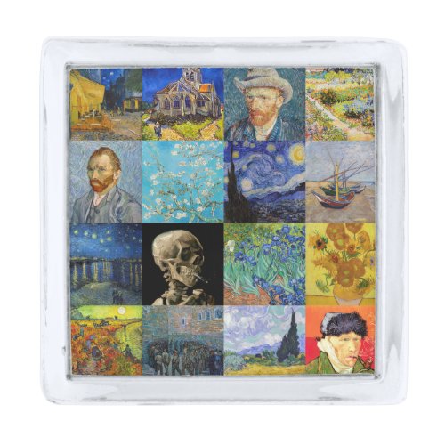 Vincent van Gogh _ Masterpieces Mosaic Patchwork Silver Finish Lapel Pin