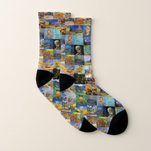 Vincent van Gogh _ Masterpieces Mosaic Patchwork Socks