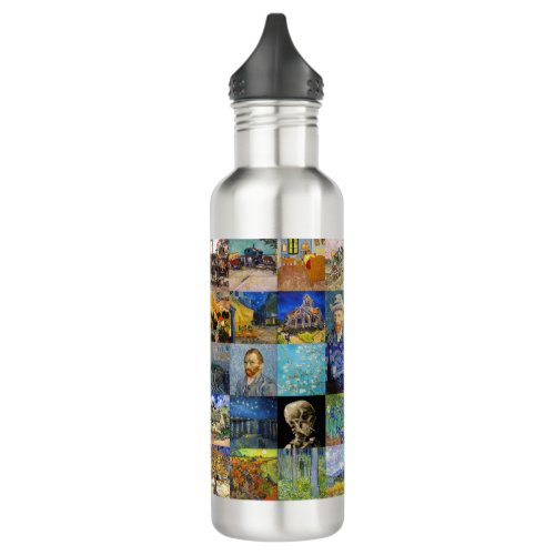 Vincent van Gogh _ Masterpieces Mosaic Patchwork Stainless Steel Water Bottle