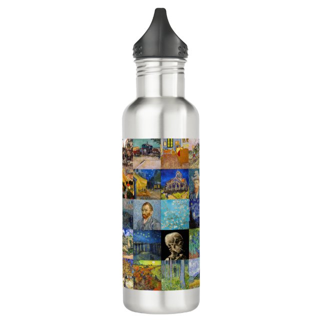Vincent van Gogh - Masterpieces Mosaic Patchwork Stainless Steel Water Bottle (Left)