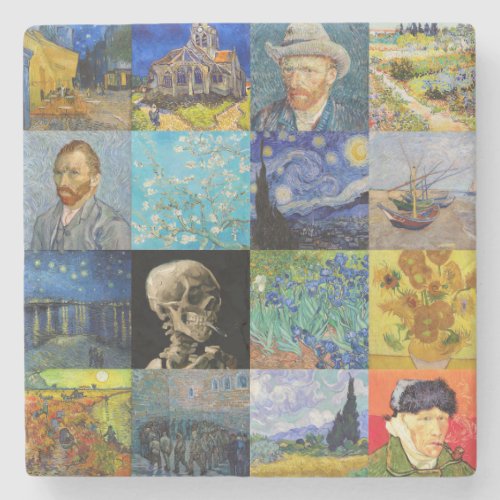 Vincent van Gogh _ Masterpieces Mosaic Patchwork Stone Coaster