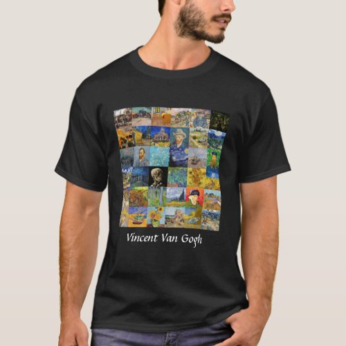 Vincent van Gogh _ Masterpieces Mosaic Patchwork T_Shirt