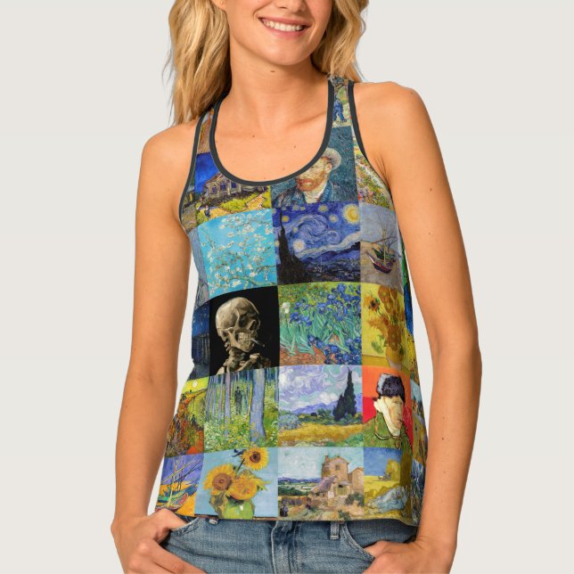 Vincent van Gogh - Masterpieces Mosaic Patchwork Tank Top (Front)